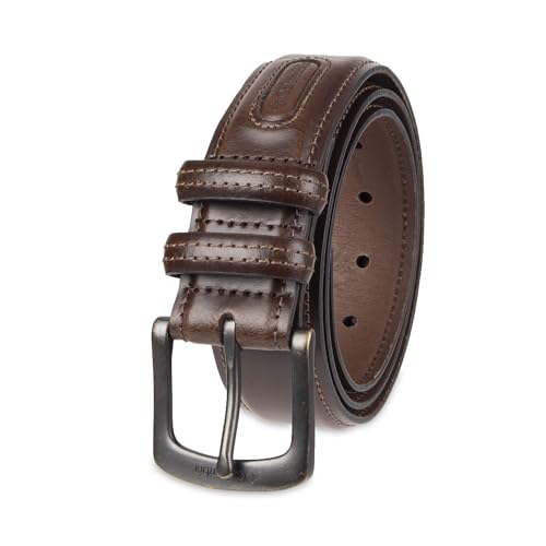 Columbia Men's Leather Casual Belt Tan & Brown Classic Style for Everyday Wear - color: Brown Double Loop, size: 52