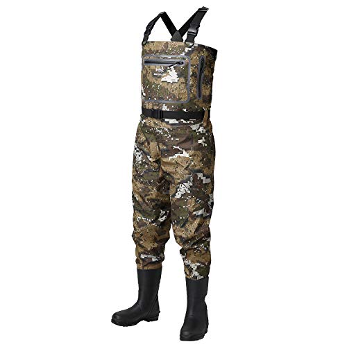 BASSDASH Breathable Ultra Lightweight Chest Stocking Foot Fishing Hunting Waders for Men - color: Veil, size: LLF11