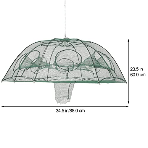 Fishing Net Portable and Foldable Umbrella Fishing Bait Net - Easy to Use Fishing Tool for Crayfish,Shrimp,Crab, Catfish - color: 8 Holes