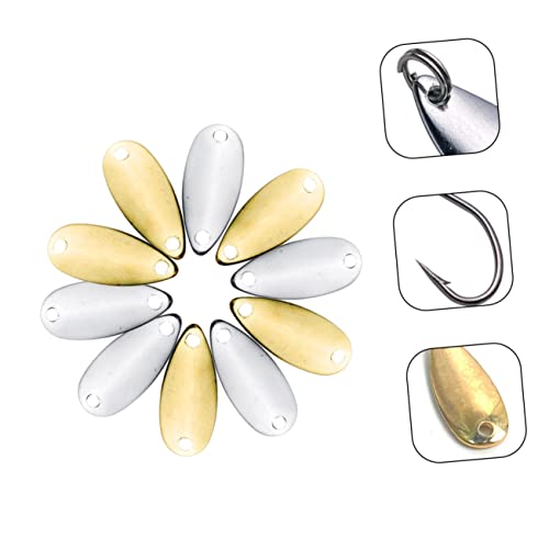 BESPORTBLE 40pcs Fishing Lure Blades Bright Metal Bait for DIY Spinnerbaits Reusable Blades for Bass and Walleye Fishing Lightweight Accessories