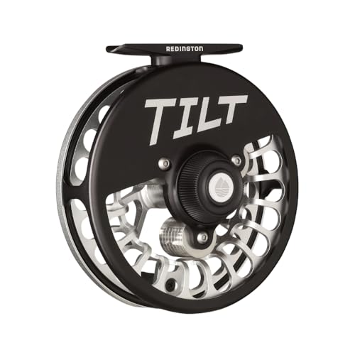 Redington Tilt Euro Nymph Reel - 2-5 Fly Reel for Euro Nymph Fishing - Large Arbor Design - Smooth Drag - Removable Weights for Perfect Balance on Any Fly Rod - 100yds/20lb Capacity - color: Silver/Black