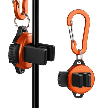 Fishing Rod Clip（Extra-Strength Version）, Wearable Fish Rod Holder， Fly Fishing Pole Holder Pole Clips Fly Fish Accessories - color: Orange