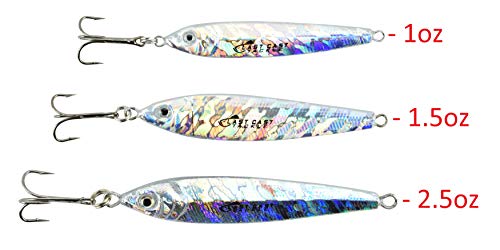 1.5oz-2.5oz Bullet Jig - 3 Pack - 4 Colors & 3 Weights to Choose from - color: Green Mackerel, size: 1oz