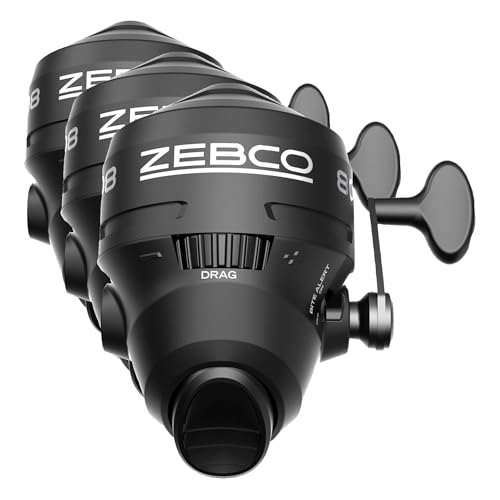 Zebco 808 Spincast Fishing Reel, Changeable Right- or Left-Hand Retrieve, Pre-Spooled with Zebco Fishing Line, Dial-Adjustable Magnum Drag - size: 80 (Pack of 3), style: Size 80 Reel (Clam Pkg)