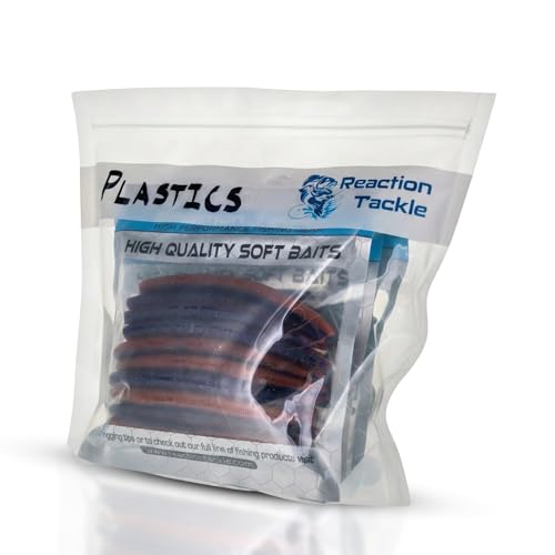 Reaction Tackle Clear Bait Bags for Soft Plastics, Resealable Fishing Organizer Pouches with Write On Label Area, Tear Resistant Storage for Lures, Worms, and Terminal Tackle, 10-Pack - size: 10-Pack