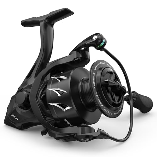 KastKing Spartacus II Plus Spinning Reel – IPX5 Waterproof Freshwater/Saltwater Fishing Reel, 22LB Drag, 5.2:1 Gear Ratio, 7+1 Stainless Steel Bearings, Instant Anti-Reverse, Anodized Aluminum Spool - size: 5000