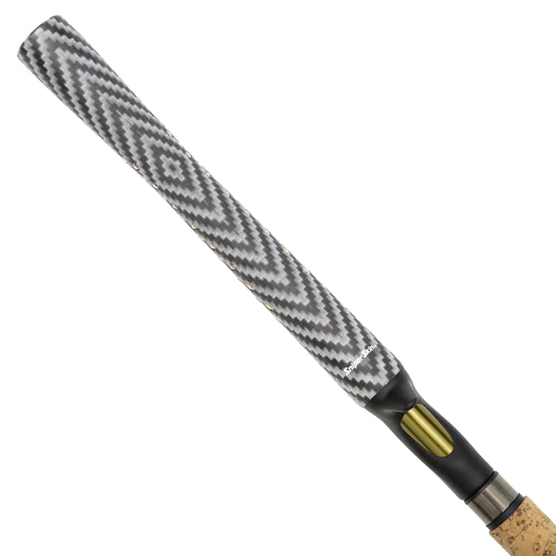 SNIPER SKIN Fishing Rod Grip - Fishing Gear Accessories - Waterproof & Adjustable - Easy to Install, Strong Replacement Grip - color: Grey Carbon Blast