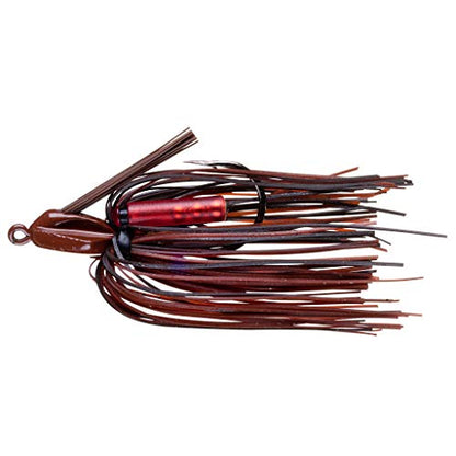 BOOYAH Swim'N Jig Jig-Head Fishing Lure - Flat Bottom Arrowhead Shape - color: Black Brown, size: 3/8 oz
