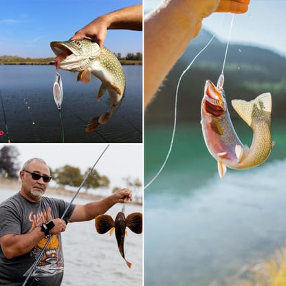 Goture Metal Spoon Trout Lures - Long Distance Casting for Trout, Bass, Crappie, Pike, Salmon - Saltwater & Freshwater - 1/4oz to 1-3/8oz Jigging Spoons - color: A:10pcs Fishing Spoons with Feather, size: 1/4 oz