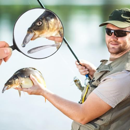 30 Pcs Plastic Soft Fishing Lures Silver Lifelike Forked Tail Minnow Crappie Fishing Swim Baits Tackle Lure for Saltwater Freshwater Bass Walleye Trout Chub Rockfish