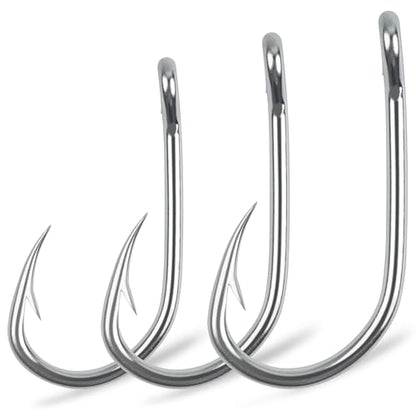 Fishing Live Bait Hooks, 40pcs Saltwater Live Bait Fish Hooks Circle Hooks for Catfish Stainless Steel Fishing Hooks Sharp Saltwater Fishing Hooks1/0-10/0 - size: 3/0 - 40pcs