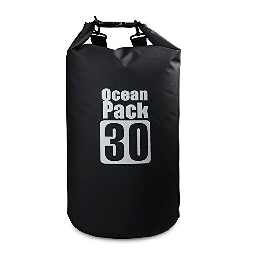 Dry Sack/Floating Waterproof Bag 2L/5L/10L/20L/30L for Boating, Kayaking, Hiking, Snowboarding, Camping, Rafting, Fishing and Backpacking - color: Black, size: 30L