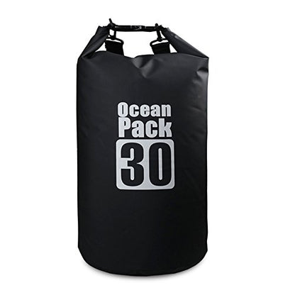 Dry Sack/Floating Waterproof Bag 2L/5L/10L/20L/30L for Boating, Kayaking, Hiking, Snowboarding, Camping, Rafting, Fishing and Backpacking - color: Black, size: 30L