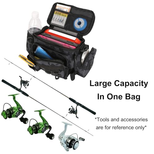 SagaSave Fishing Tackle Storage Bag Multi-Function Portable Lure Utility Binder Accessories Tackle Organizer Soft Gear Box for Saltwater or Freshwater Fishing