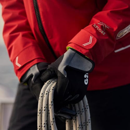 Gill Deckhand Sailing Gloves - Long Fingers with Exposed Finger and Thumb - 50+ UV Sun Protection & Water Repellent - color: Black, size: Large