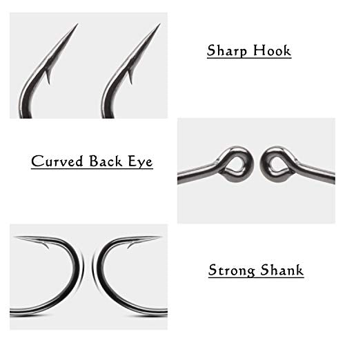 Carp Fishing Hooks- 120pcs Barb Curved Shank Carp Hooks Circle Fish Hooks Freshwater Saltwater for Hair Rigs Carp Fishing Tackle - size: 4# 120pcs