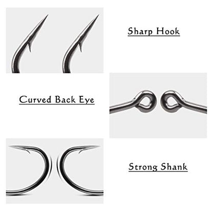 Carp Fishing Hooks- 120pcs Barb Curved Shank Carp Hooks Circle Fish Hooks Freshwater Saltwater for Hair Rigs Carp Fishing Tackle - size: 4# 120pcs