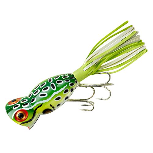 Arbogast Hula Popper Topwater Bass Fishing Lure - color: Leopard Frog, size: 2", 3/8 oz