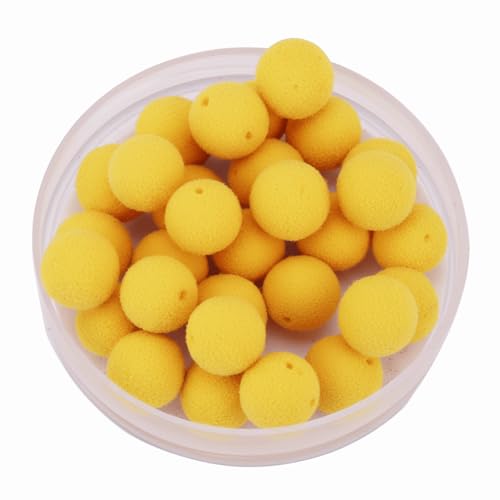 30PCS/Box Carp Fishing Foam Soft Pellets Baits – Floating Boilies Ball Lure for Hair Rigs & Feeder, Freshwater & Saltwater Carp Fishing - color: Yellow 10mm
