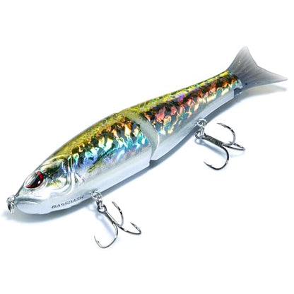 Bassdash SwimShad Glide Baits Jointed Swimbait Bass Pike Salmon Trout Muskie Fishing Lure - color: Baby Bass, size: 7in/2.2oz