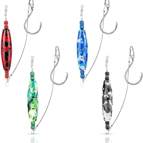 Soulchen 4 Pcs Catfish Float Rigs Fishing Bobbers 3 Inch Float Popping Corks Catfishing Equipment Tackle Combo EVA Peg High Buoyancy Body Circle Hooks Weight - color: Fashion