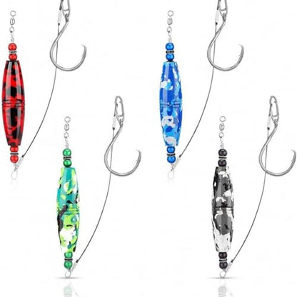 Soulchen 4 Pcs Catfish Float Rigs Fishing Bobbers 3 Inch Float Popping Corks Catfishing Equipment Tackle Combo EVA Peg High Buoyancy Body Circle Hooks Weight - color: Fashion