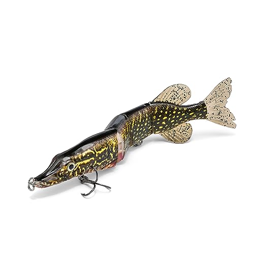 Large Multi Jointed Fishing Lures Bait,Big Giant Fishing Bass Lures,Crankbaits Swimbaits with Treble Hook - color: B4-10.24",3.8oz