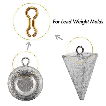 Dr.Fish Sinker Eyes for Lead Weight Mold, US Size Sinker Eyelet for Homemade Fishing Weight Mold Tackle Accessories - size: #3