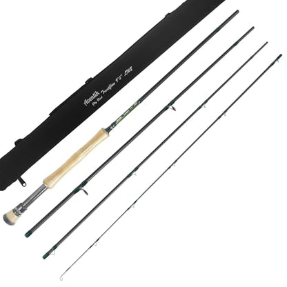 Aventik Troutflow Fly Fishing Rod, 9FT 5wt 8wt, Japan Toray 46T Carbon Fiber Fast Action 4-Piece Fly Rod with Travel Tube, Portable Performance Rod for Trout Bass - size: 9'0'' LW8, style: Only Rod