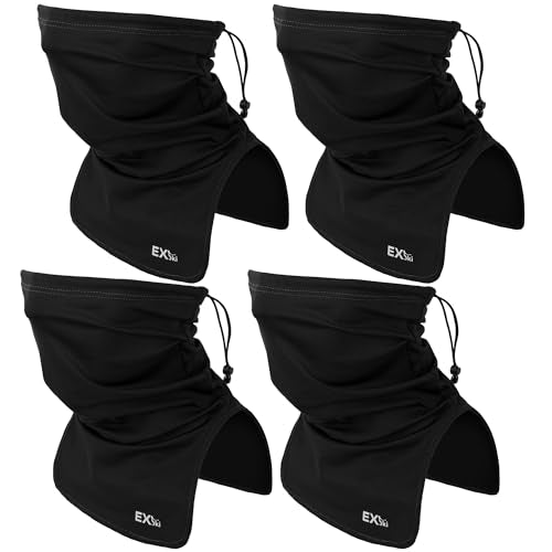 UPF 50+ Breathable Neck Gaiter, Adjustable Quick Dry Neck Gaiters for Men & Women Sun Protection Face Mask for Fishing - color: 4black