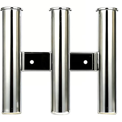 Marine Boat 3 Rod Stainless Steel Fishing Rod Holders, 3 Rod Rack Boat Marine Fishing Stainless Steel, Side Boat Pole Holders Kayak Saltwater Freshwater - color: Silver 3 Rod