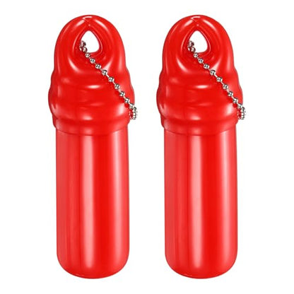 uxcell Floating Keychain, Float Key Ring Holder with Waterproof Container, Float Key Pendant for Fishing - color: Red