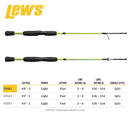 Lew's Crappie Thunder Spinning Fishing Rod, Light Power, Fast Action, Premium 2-Piece Graphite Blank, EVA Split Grip Handle - style: 4'6"