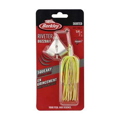 Berkley Skirted Riveter Fishing Buzzbaits - color: White Chartreuse, size: 1/4 oz