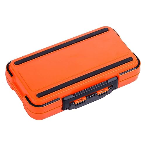 TopHomer Fishing Tackle Box, Waterproof Tackle Trays, Plastic Tackle Box Organizer with Removable Dividers Storage Lure Box for Lures - style: Large Orange