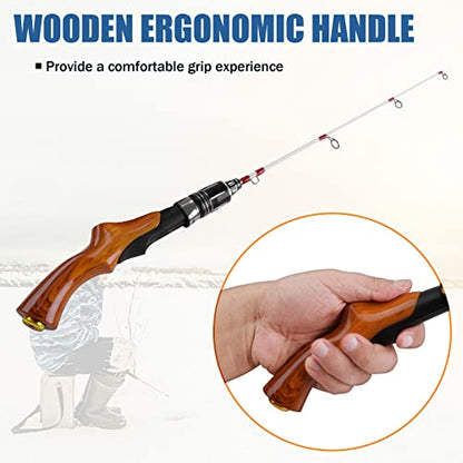 Ice Fishing Rod 22in Ultralight Small Spinning Rod for Ice Fishing | Ice Fishing Gear, Travel Kids Fishing Rod, for Walleye Perch Panfish Bluegill Crappie