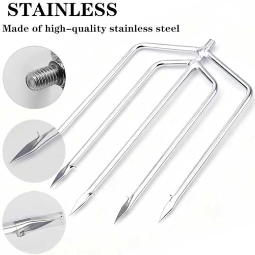 8mm Universal Screw 3-Prong 5-Prong Harpoon | Stainless Steel Fishing Harpoon Gig Gaff Hook for Frog Gigging, Spearfishing and Bowfishing