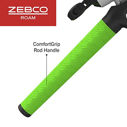 Zebco Roam Telescopic Fishing Rod and Spinning or Spincast Fishing Reel Combo, Durable 6-Foot Fiberglass Rod with ComfortGrip Handle, Pre-spooled with Zebco Cajun Fishing Line - style: Spincast Reel - Green
