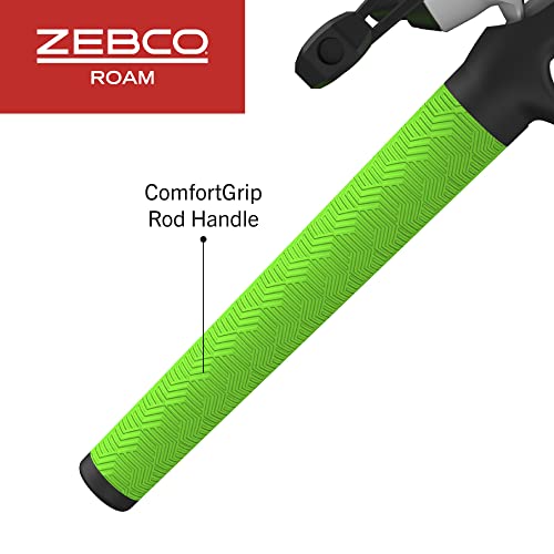 Zebco Roam Telescopic Fishing Rod and Spinning or Spincast Fishing Reel Combo, Durable 6-Foot Fiberglass Rod with ComfortGrip Handle, Pre-spooled with Zebco Cajun Fishing Line - style: Spincast Reel - Green