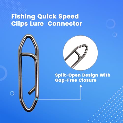 70-Pack Fishing Quick Speed Clips Swivels & Speed Clips Kit - Quick Change Saltwater Tackle with Barrel Swivels, Topwater Lure Clips, Freshwater & Saltwater Fishing Gear