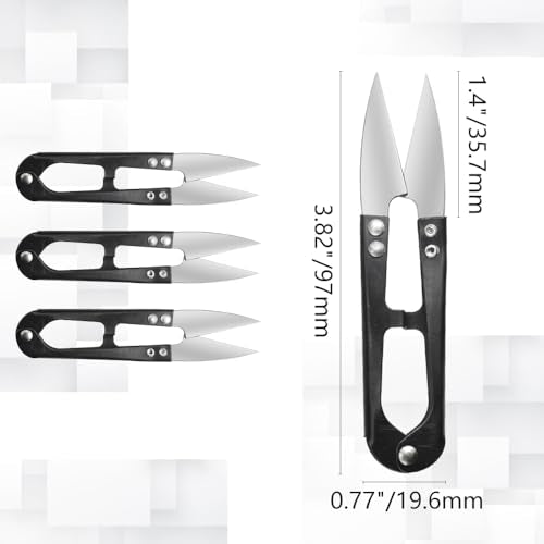 24Pcs Sewing Scissors U shaped Small Snips Clippers Trimming Nipper Embroidery Clippers Cutter Mini Cutting thread Cross Stitch Scissors for DIY Art Project Household Supplies(Black) (24)