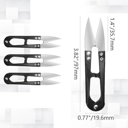 24Pcs Sewing Scissors U shaped Small Snips Clippers Trimming Nipper Embroidery Clippers Cutter Mini Cutting thread Cross Stitch Scissors for DIY Art Project Household Supplies(Black) (24)