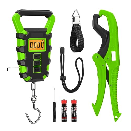 50Kg/10g Waterproof Digital Fishing Scale with Fish Grip Ruler for Luggage, Travel & Construction Site Weighing - color: A2