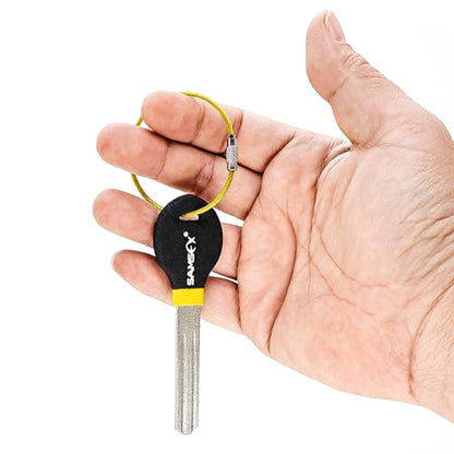 SAMSFX Fishing Hook Sharpener Hook File for Fishing Diamond File with Handle Portable Double Sided Fine and Medium Grits for Men - color: Black & Yellow