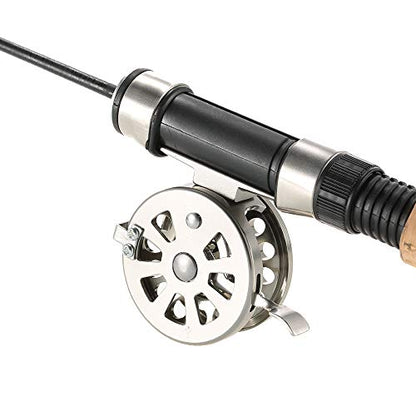 Fly Fishing Reel, Aluminum Alloy Smooth Ice Fishing Reels for Right Handed, High-Strength Drag System, with Stainless Steel Screw