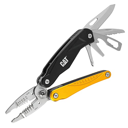 CAT 14-in-1 Multitool Pliers, Wire Stripper, Multi Purpose Electricians Pliers, Aluminum Handles and Stainless Steel Tools, Storage Pouch, Safety Lock - 980104 - size: 14-in-1