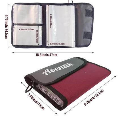 Aventik Fishing Tackle Organizer Case Soft Bait Binder Plastic Baits and Tackle Organized Removable Storage Pockets (L:Dark Red) - color: L:Dark Red