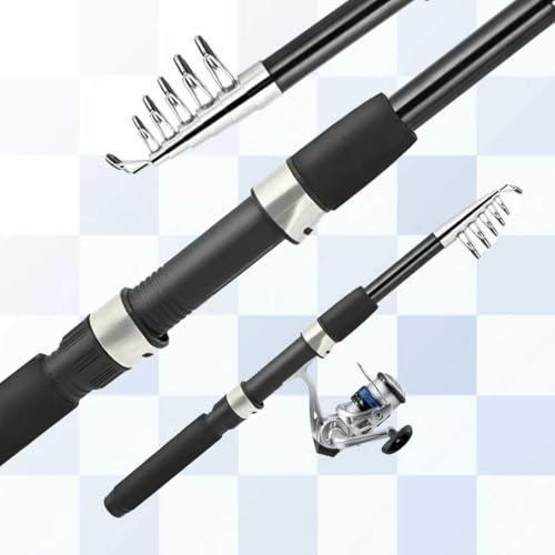 Telescopic Fishing Rod and Reel Combo Set, 2PCS Collapsible Fishing Poles, Fishing Kit with Spinning Reel Fishing Pliers and Lip Gripper, Travel Saltwater Freshwater Fishing Gear for Adults Beginners - color: 1.8M/5.9FT