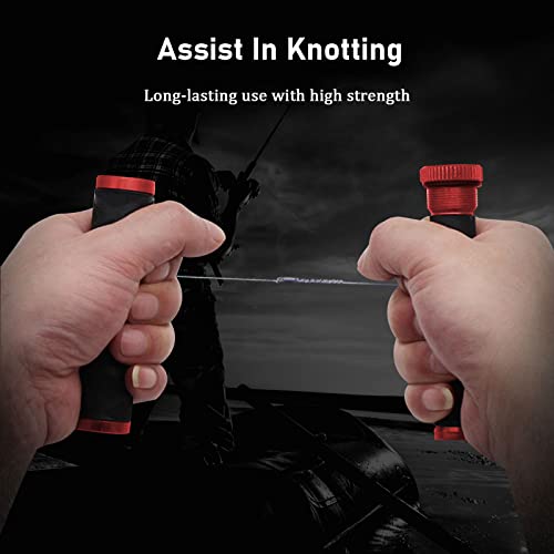 OUKENS Fishing Line Dragger, Fishing Knot Puller Tool Assist Fishing Line Knotting Device Tension Line Dragger for Fishing - color: Red