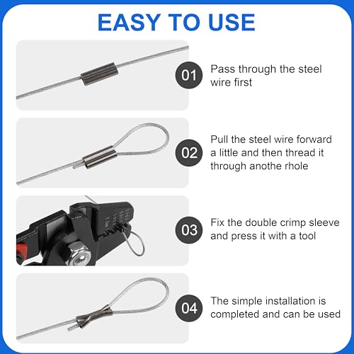 OROOTL Fishing Crimp Sleeves Kit, 500PCS Double Barrel Fishing Line Crimps Sleeves Brass Copper Crimping Loop Tubes Connector Wire Leader Rigging Tackle for Saltwater Freshwater